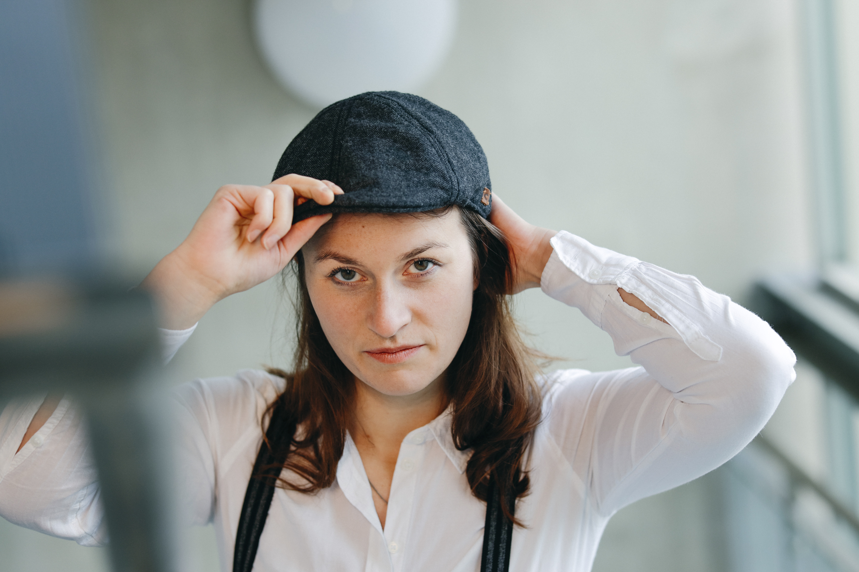 Grabbing the hat